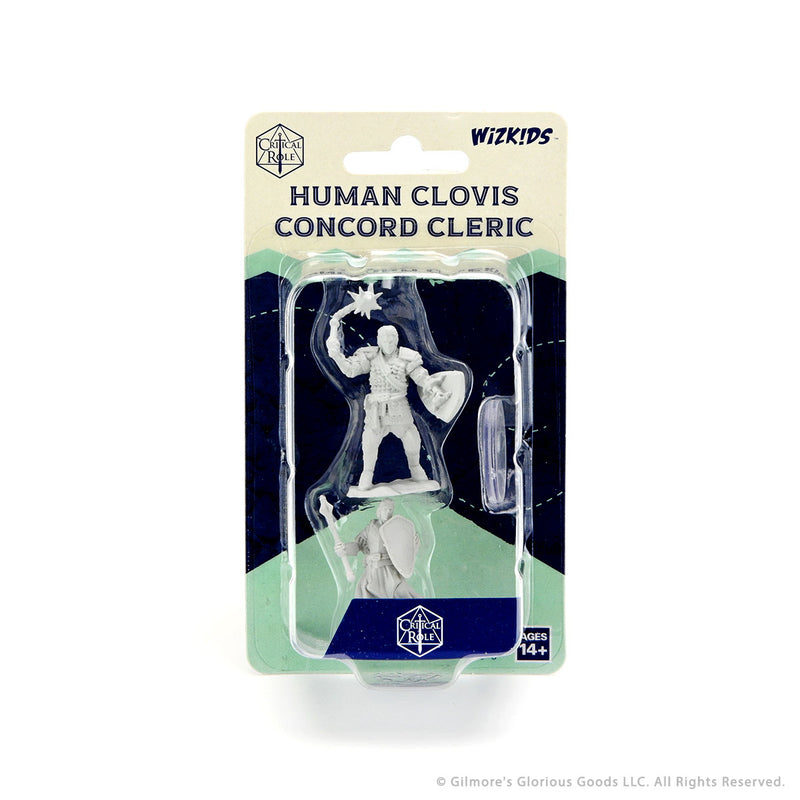 Critical Role Unpainted Miniatures: Human Clovis Concord Cleric Male 
