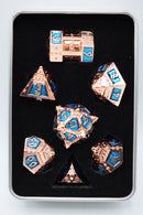 16mm Metal Polyhedral Dice Set - Dice 51: Copper-Lit Space