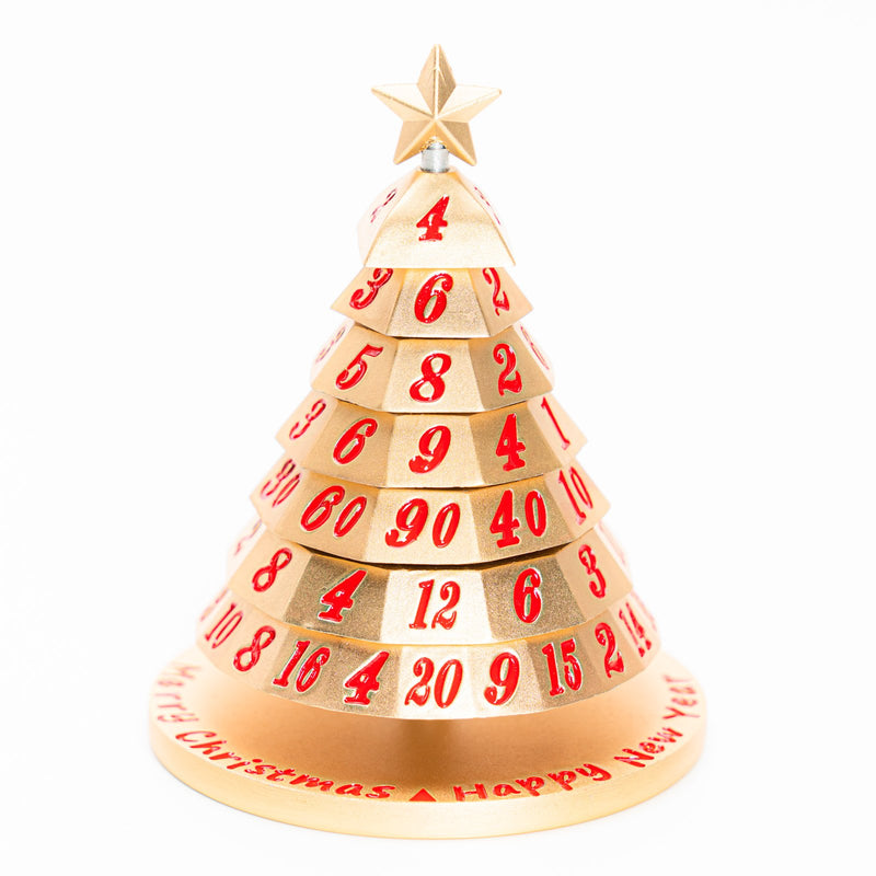 Aluminum Christmas Tree 7 Dice Set - Gold