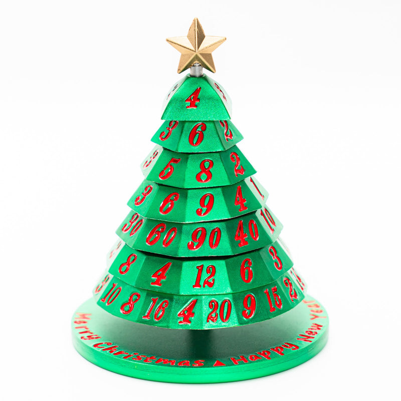 Aluminum Christmas Tree 7 Dice Set - Christmas Green