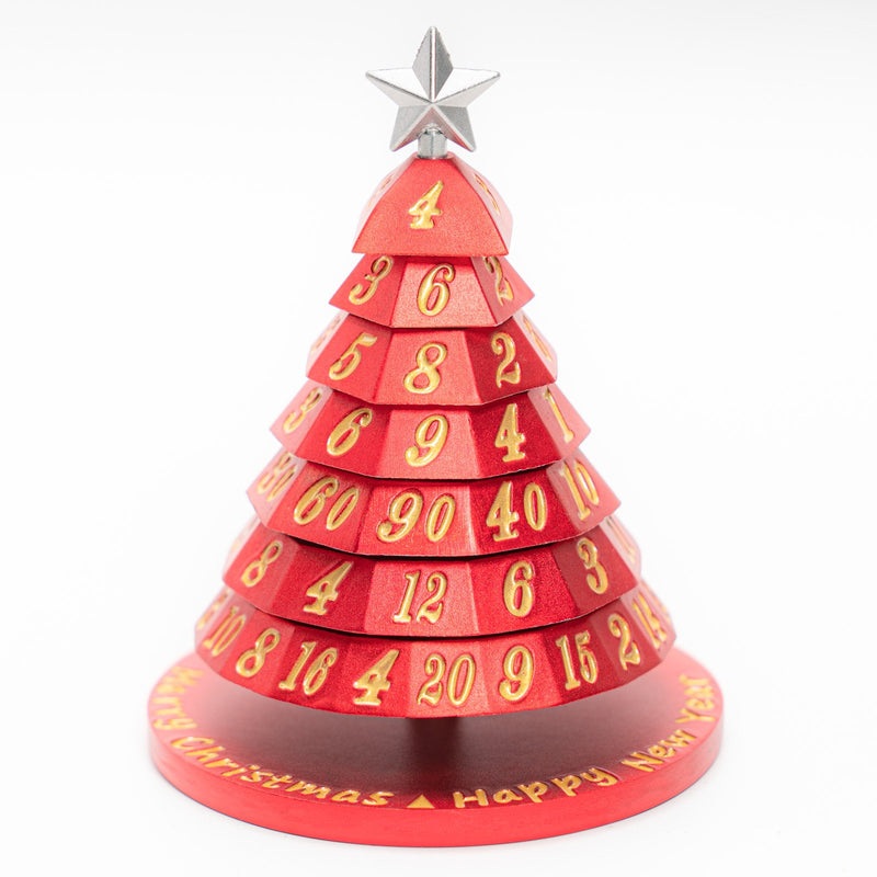 Aluminum Christmas Tree 7 Dice Set - Candy Apple Red