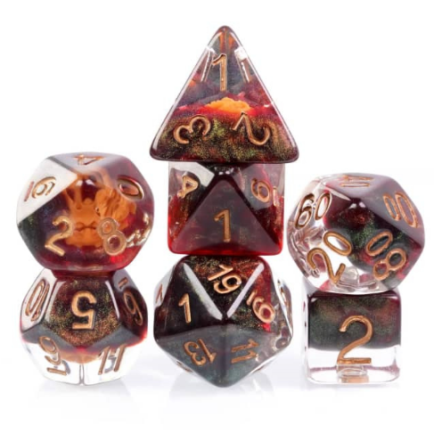 Resin RPG Dice Set - Dragon Mask