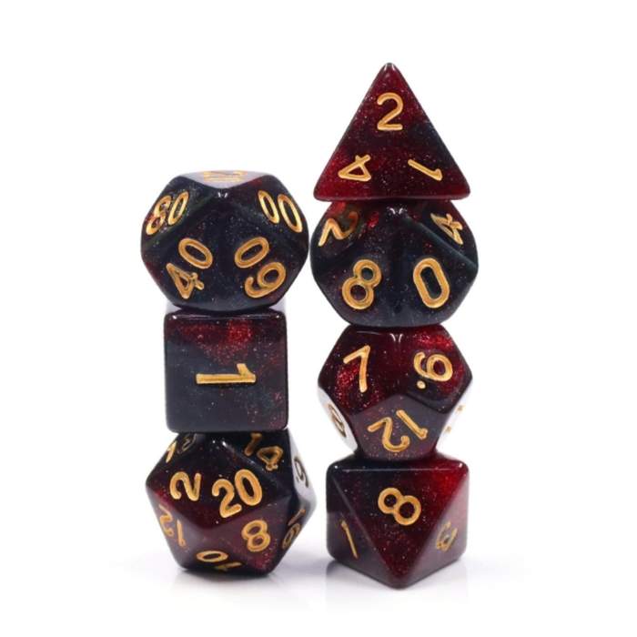 Resin RPG Dice Set - Bloody Mary