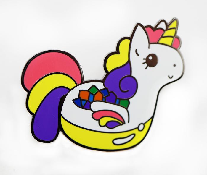 Enamel Pin: Sparkles the Adorable Dice Unicorn Pool