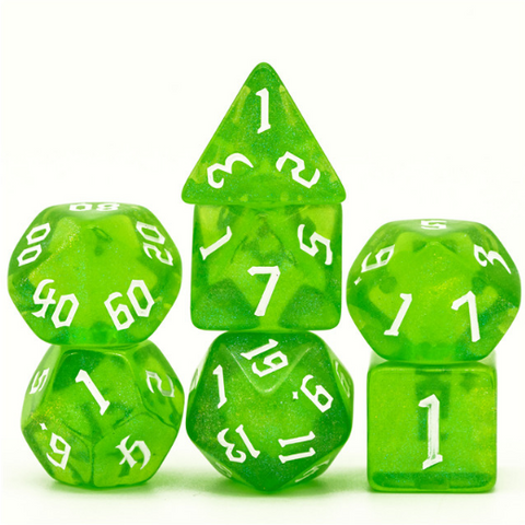 Resin RPG Dice Set - Forest Elemental