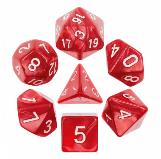 16mm Pearl Dice Set - Red