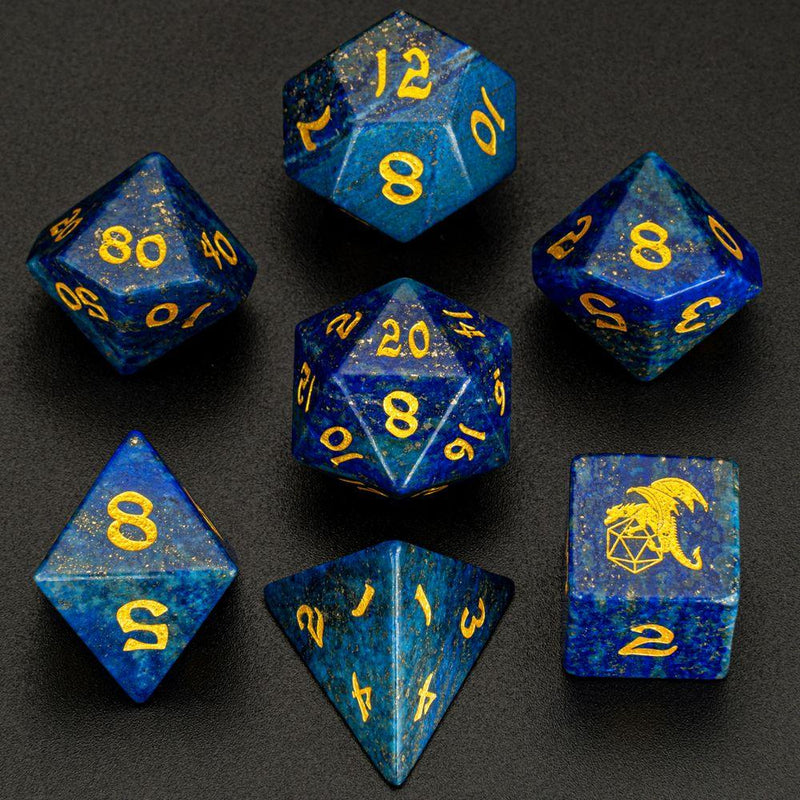 Lapis Lazuli Stone Dice Set