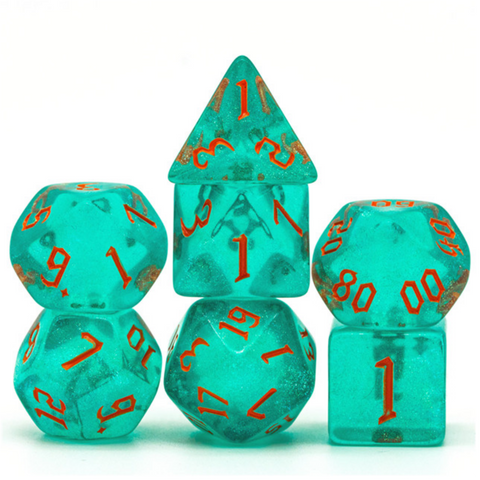 Resin RPG Dice Set - Hurricane Elemental