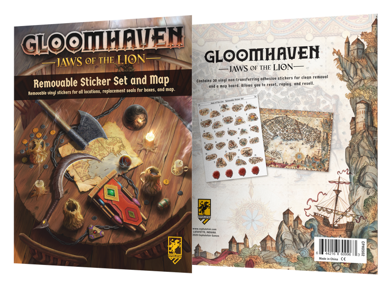 Gloomhaven: Jaws of the Lion - Removable Sticker Set and Map