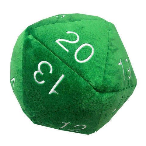 Plush: Jumbo d20 Green & White Dice