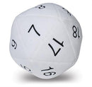 Jumbo D20 Novelty Dice Plush - White with Black Numbering