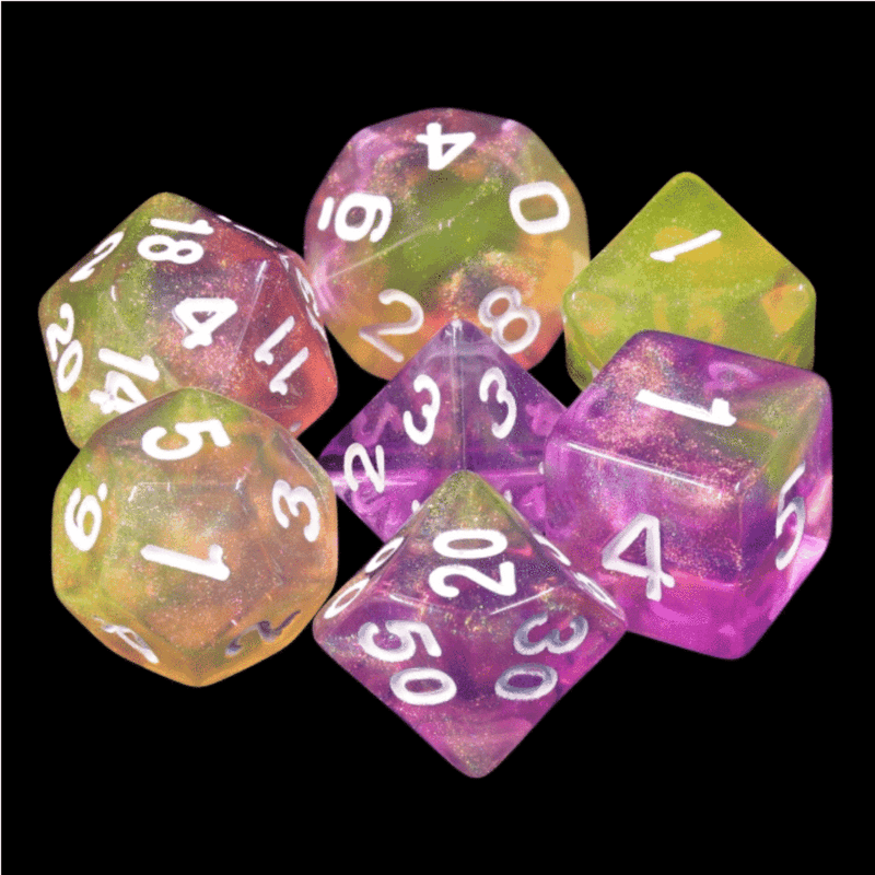 Resin RPG Dice Set - Lemon Jelly