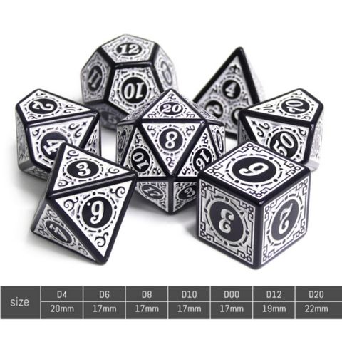 Resin RPG Dice Set -Magic Flame White