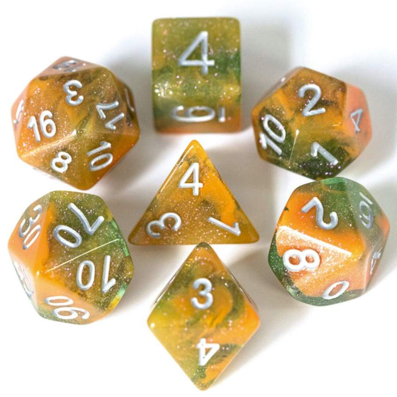 Resin RPG Dice Set - Orange Grove