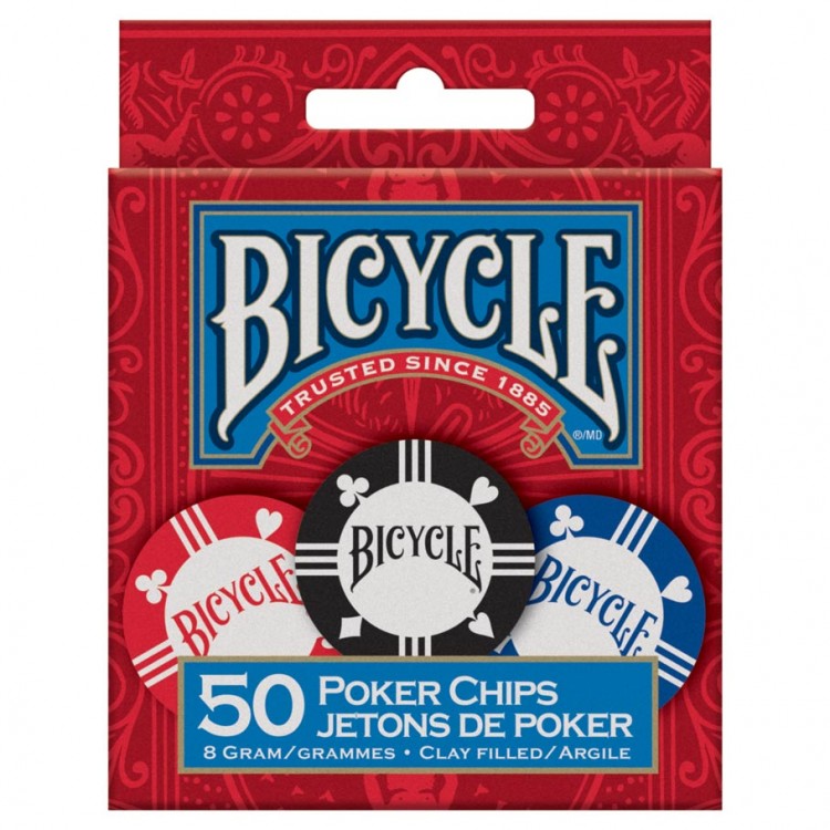 Bicycle Clay Poker Chip Set: 50 Count