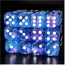 Resin 12 d6 Set - Purple & Blue Glitter
