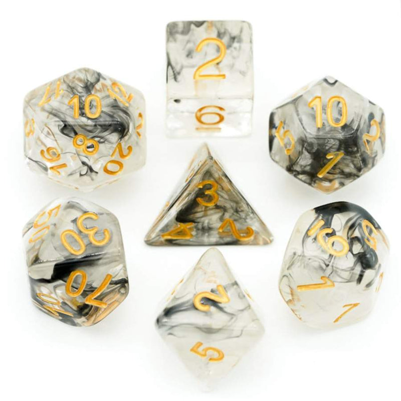 Resin RPG Dice Set - Soot and Smog