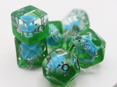 Resin RPG Dice Set - Splash Turtle