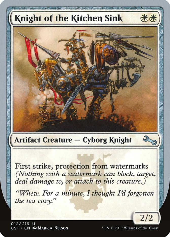 Knight of the Kitchen Sink ("protection from watermarks") [Unstable], MTG Single - Gamers Grove