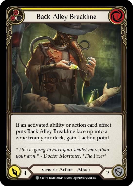 Back Alley Breakline (Yellow) [ARC177] Unlimited Edition Rainbow Foil