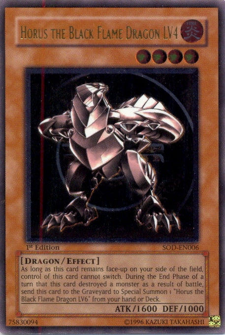 Horus The Black Flame Dragon LV4 [SOD-EN006] Ultimate Rare