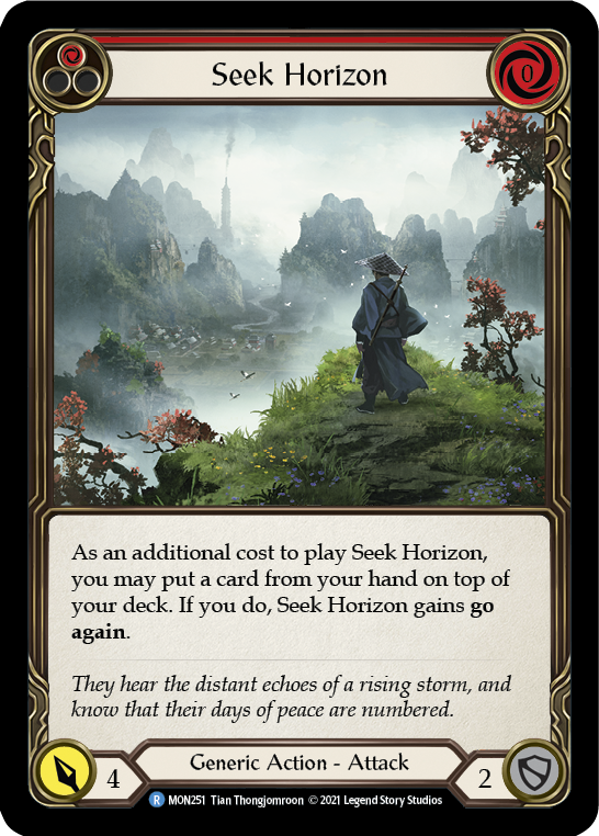 Seek Horizon (Red) (Rainbow Foil) [MON251-RF] 1st Edition Rainbow Foil