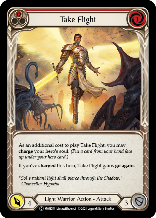 Take Flight (Red) (Rainbow Foil) [U-MON054-RF] Unlimited Edition Rainbow Foil