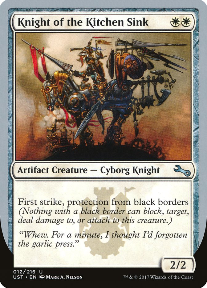 Knight of the Kitchen Sink ("protection from black border") [Unstable], MTG Single - Gamers Grove