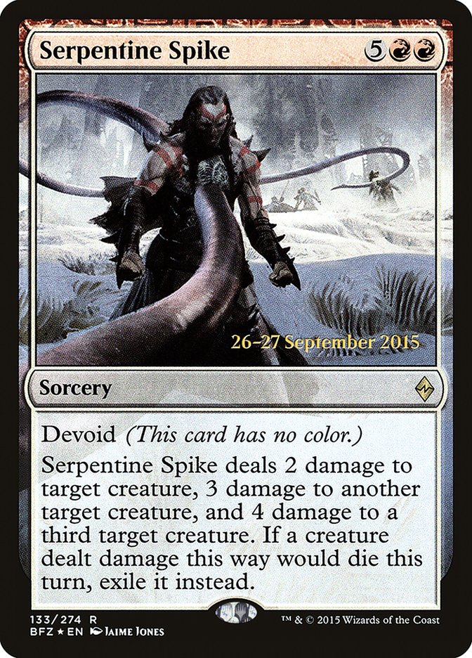 Serpentine Spike  [Battle for Zendikar Prerelease Promos], MTG Single - Gamers Grove