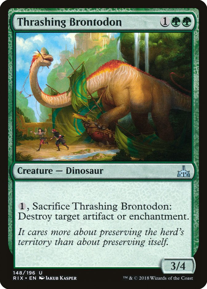 Thrashing Brontodon [Rivals of Ixalan], MTG Single - Gamers Grove