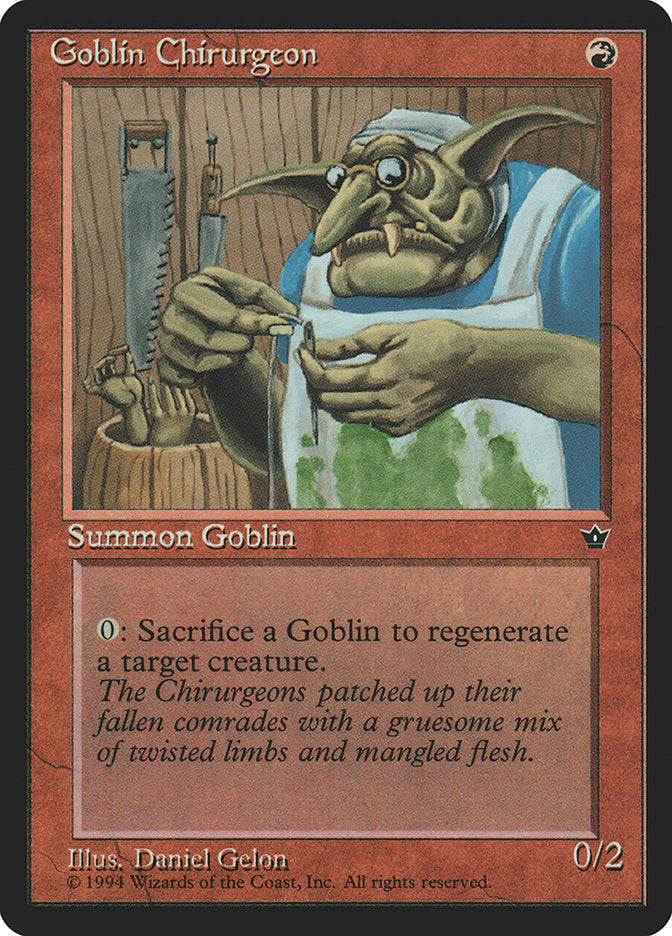 Goblin Chirurgeon (Daniel Gelon) [Fallen Empires], MTG Single - Gamers Grove