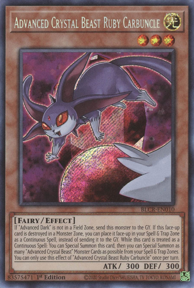 Advanced Crystal Beast Ruby Carbuncle [BLCR-EN010] Secret Rare