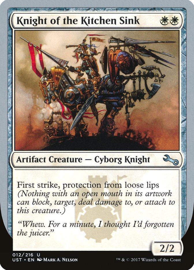 Knight of the Kitchen Sink ("protection from loose lips") [Unstable], MTG Single - Gamers Grove