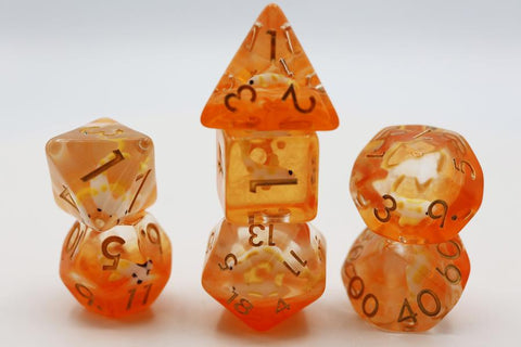 Resin RPG Dice Set - Golden Koi Fish