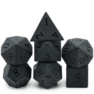 Gemstone Dice - Matte Obsidian Embossed