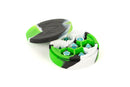 Silicone Round Dice Case: Green/Black/White