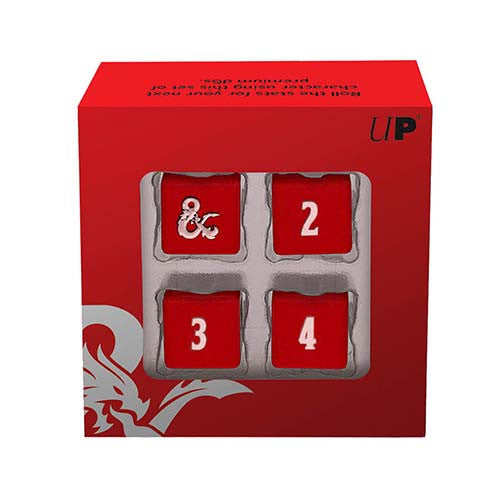 Dungeons & Dragons Heavy Metal Dice: Red/ White (4 d6)