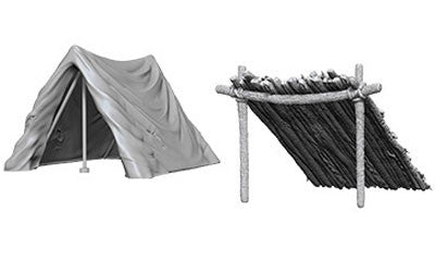 WizKids Deep Cuts Unpainted Miniatures: Tent & Lean-To